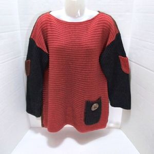 Unbranded Thick Knit Sweater Heavyweight Both sides Colorblock Made in USA S